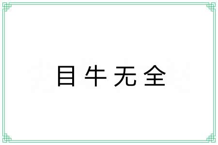 目牛无全 目牛无全