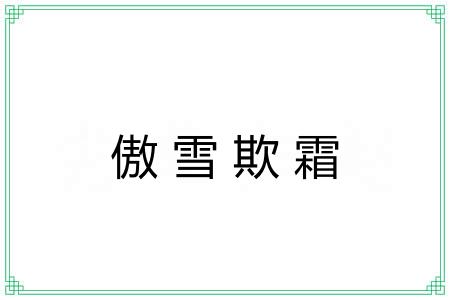 傲雪欺霜 傲雪欺霜